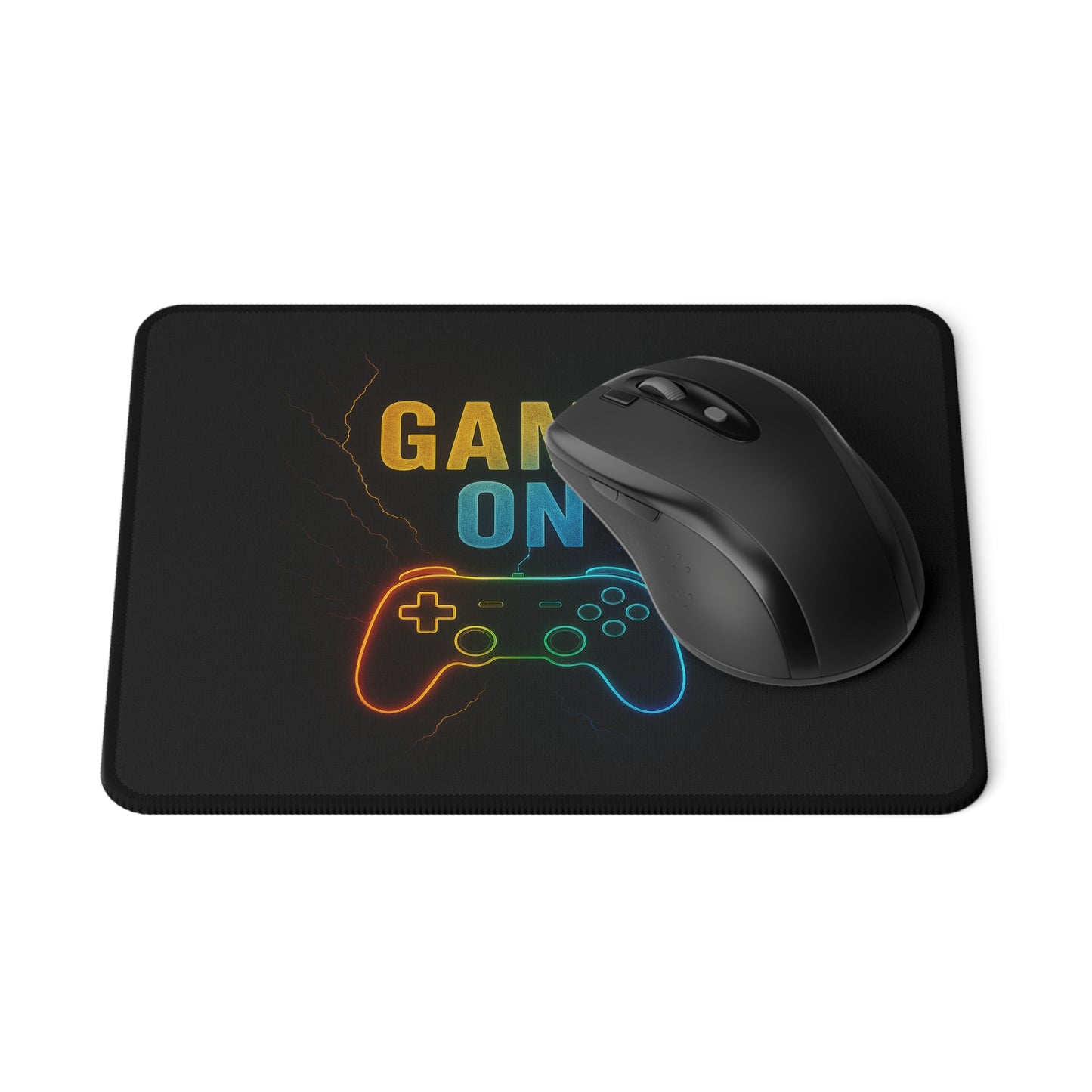 Game On Neon Controller Mouse Pad — Non‑Slip Gaming Desk Mat